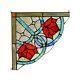 Tiffany Style Stained Glass Roses Corner Window Panels 10 x 10 Handcrafted PAIR