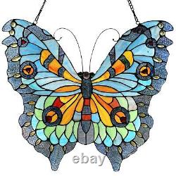 Tiffany Style Stained Glass Swallowtail Butterfly Window Panel 22W x 20.5H