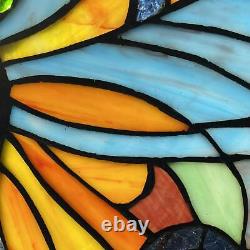 Tiffany Style Stained Glass Swallowtail Butterfly Window Panel 22W x 20.5H