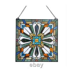 Tiffany Style Stained Glass Window Panel 20 W Mission Arts & Crafts Suncatcher