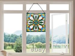 Tiffany Style Stained Glass Window Panel 20 W Mission Arts & Crafts Suncatcher