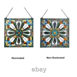 Tiffany Style Stained Glass Window Panel 20 W Mission Arts & Crafts Suncatcher