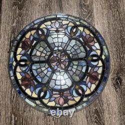 Tiffany Style Stained Glass Window Panel 21 Round Nature Colors And Neutrals