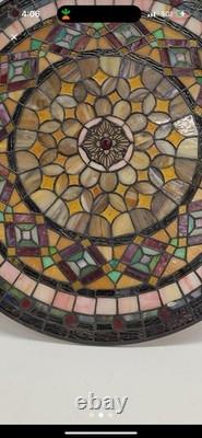 Tiffany Style Stained Glass Window Panel 21 Round Nature Colors And Neutrals