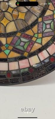 Tiffany Style Stained Glass Window Panel 21 Round Nature Colors And Neutrals