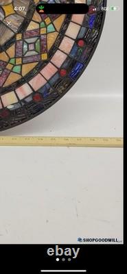 Tiffany Style Stained Glass Window Panel 21 Round Nature Colors And Neutrals