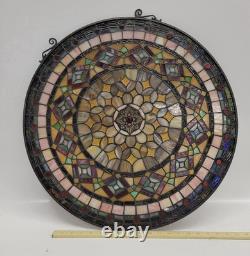Tiffany Style Stained Glass Window Panel 21 Round Nature Colors And Neutrals