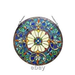 Tiffany Style Stained Glass Window Panel 22 Round Victorian LAST ONE THIS PRICE