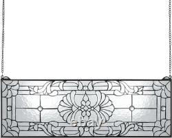 Tiffany Style Stained Glass Window Panel 35.2 x 13 for Home Decor
