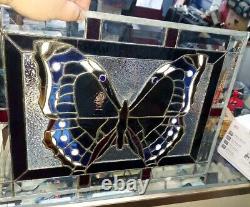 Tiffany Style Stained Glass Window Panel BUTTERFLY 21 × 15 inches! BEAUTIFUL