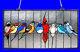 Tiffany Style Stained Glass Window Panel Bird Lovers 24X13 LAST ONE THIS PRICE