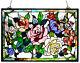 Tiffany Style Stained Glass Window Panel Butterfly & Roses LAST ONE THIS PRICE