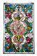 Tiffany Style Stained Glass Window Panel Floral Medallion 20 W X 32 L PAIR