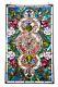 Tiffany Style Stained Glass Window Panel Floral Medallion Design 20 W X 32 L