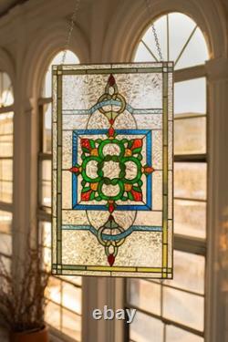Tiffany Style Stained Glass Window Panel Hand Cut Pieces CELTIC KNOT