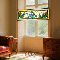 Tiffany Style Stained Glass Window Panel Hanging Transom Home Kitchen Decor