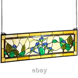 Tiffany Style Stained Glass Window Panel Hanging Transom Home Kitchen Decor