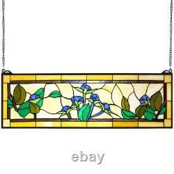 Tiffany Style Stained Glass Window Panel Hanging Transom Home Kitchen Decor