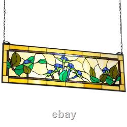 Tiffany Style Stained Glass Window Panel Hanging Transom Home Kitchen Decor