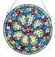 Tiffany Style Stained Glass Window Panel ONLY ONE THIS PRICE 24 Round Victorian