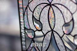 Tiffany Style Stained Glass Window Panel RV Clear Beveled Diamond Victorian