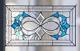 Tiffany Style Stained Glass Window Panel RV Iridescent Beveled Infinity Knot BLU