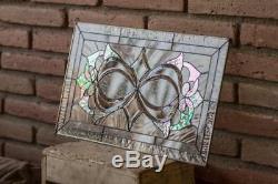 Tiffany Style Stained Glass Window Panel RV Iridescent Beveled Infinity Knot CLR