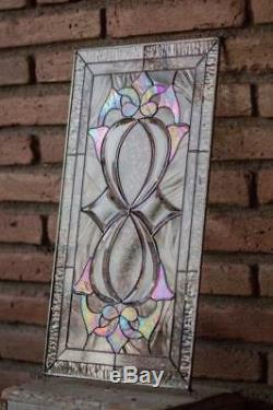 Tiffany Style Stained Glass Window Panel RV Iridescent Beveled Infinity Knot HNY