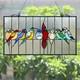Tiffany Style Stained Glass Window Panel Singing Birds LAST ONE THIS PRICE