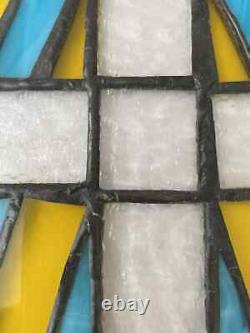 Tiffany Style Stained Glass Window Panel Spot Welded Frame 24X 12 Inches