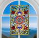 Tiffany Style Stained Glass Window Panel Suncatcher Vibrant Colors 20x32in