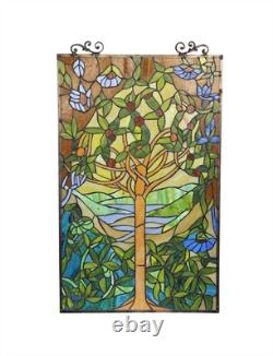 Tiffany Style Stained Glass Window Panel Tree of Life LAST ONE THIS PRICE