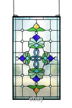 Tiffany Style Stained Glass Window Panels 15 Inch Wide by 26 Inch Height Tran Tiffany Style Stained Glass Window Panels 15 Inch Wide by 26 Inch Height Tran