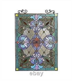 Tiffany Style Victorian Design Stained Glass Window Panel 18 W x 26 T