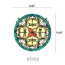 Tiffany-Style Victorian Dragonfly Design Stained Glass Window Panel 20 Diameter