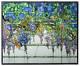 Tiffany Style WISTERIA Stained Art Glass Window Panel Wall Hanging Display