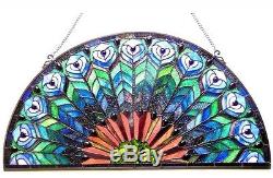 Tiffany Style Window Panel Peacock Mission Victorian Stained Glass Sun Catcher