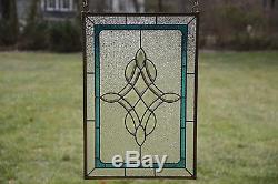 Tiffany Style stained glass Clear Beveled window panel 16.5 x 24.5