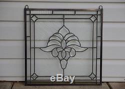 Tiffany Style stained glass Clear Beveled window panel 20.5 x 20.5 sold out