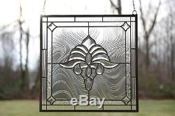 Tiffany Style stained glass Clear Beveled window panel 20 x 20 sold out