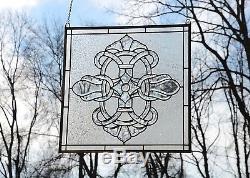 Tiffany Style stained glass Clear Beveled window panel 24 x 24