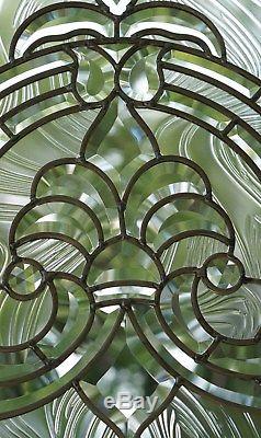 Tiffany Style stained glass Clear Beveled window panel 34.5W x 20.5H