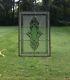 Tiffany Style stained glass Green & Clear Beveled window panel 19 x 27