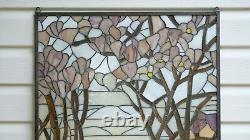 Tiffany Style stained glass hanging window panel Dawn in Valley 24 x 36