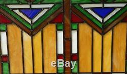 Tiffany Style stained glass window panel Mission style panel, 34.5W x 20.5H