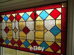 Tiffany Styled Stained Glass Transom Window Suncatcher Panel Valance 30x13.5