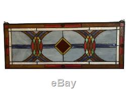 Tiffany Traders Tiffany Style Abstract Multicolor Stained Glass Window Panel