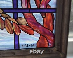 Tiffany XL Wisteria View of Oyster Bay Stained Glass Panel Art MMA 13 X 12