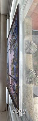 Tiffany XL Wisteria View of Oyster Bay Stained Glass Panel Art MMA 13 X 12