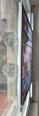 Tiffany XL Wisteria View of Oyster Bay Stained Glass Panel Art MMA 13 X 12